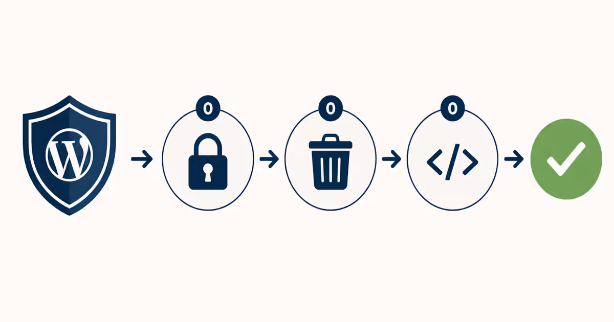 Infographie montrant les étapes pour sécuriser un site WordPress.