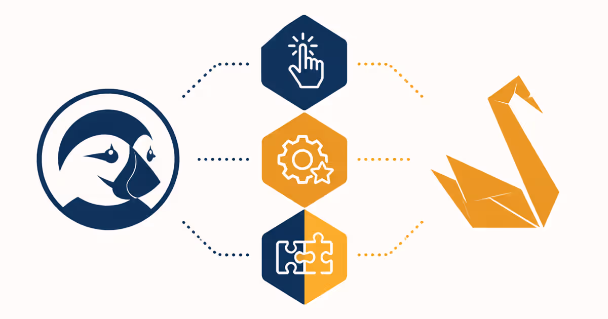 Infographie comparant les logiciels PrestaShop et Sylius en trois aspects : facilité d'utilisation, fonctionnalités avancées et flexibilité.